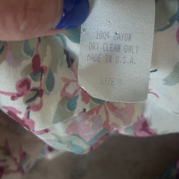 Karin Stevens Vintage 80s Rose Cottage Floral Lace Collar Shirtwaist Dress - Picture 3 of 16